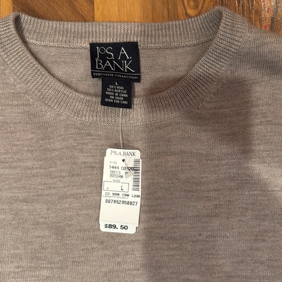 Jos. A. BANK men’s sweater large wool acrylic‎ blend heathered tan winter - Picture 2 of 2
